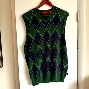 Vintage Izod green and blue Men’s size medium sweater vest